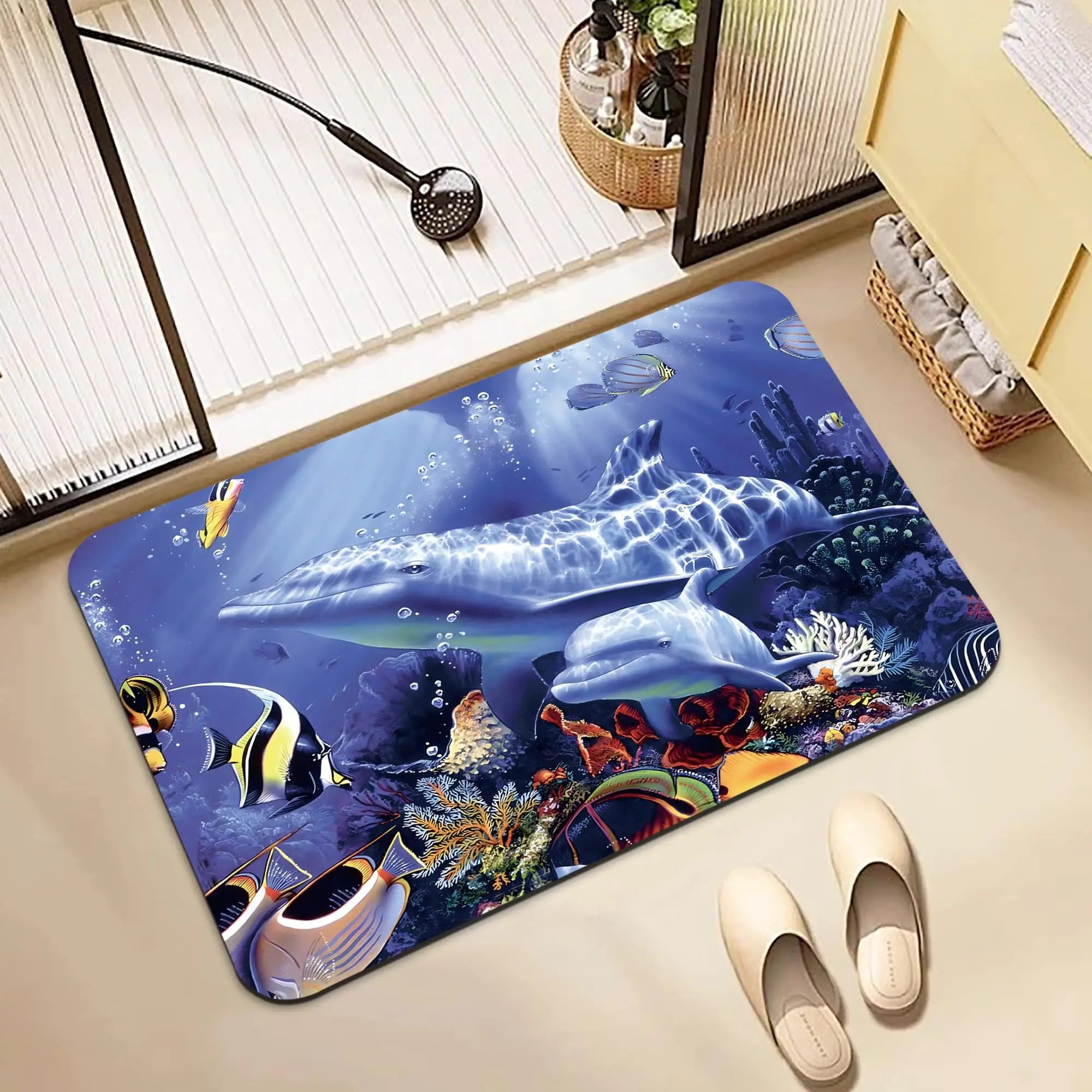 Anti-slip Water-absorbent Eco-Friendly Soft Rubber Bathroom Floor Mat Door Mat for Home Hotel Kitchen